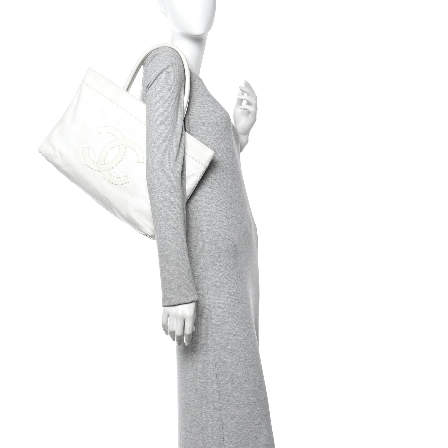 Chanel Caviar CC Timeless Tote White 2 of 10