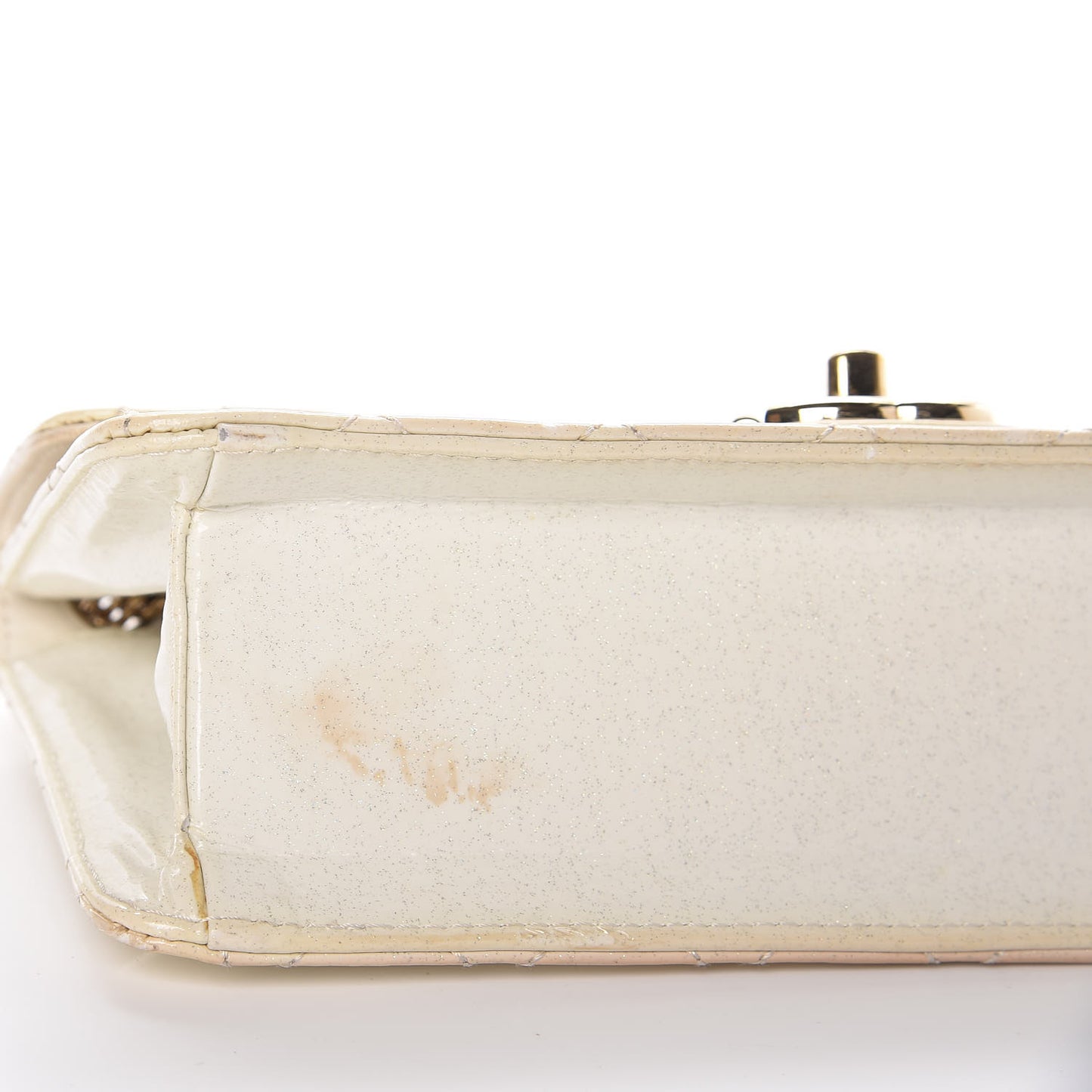 Patent Quilted Evening Star East West Flap White