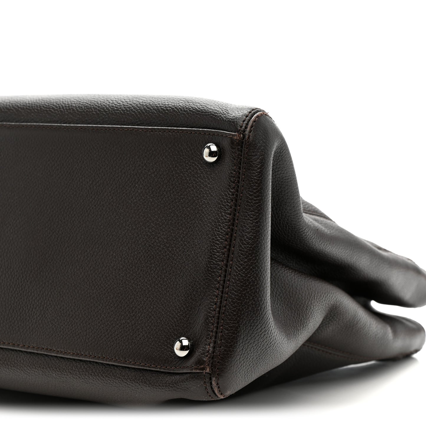 Calfskin Mademoiselle Lock Cerf Shopper Tote Brown