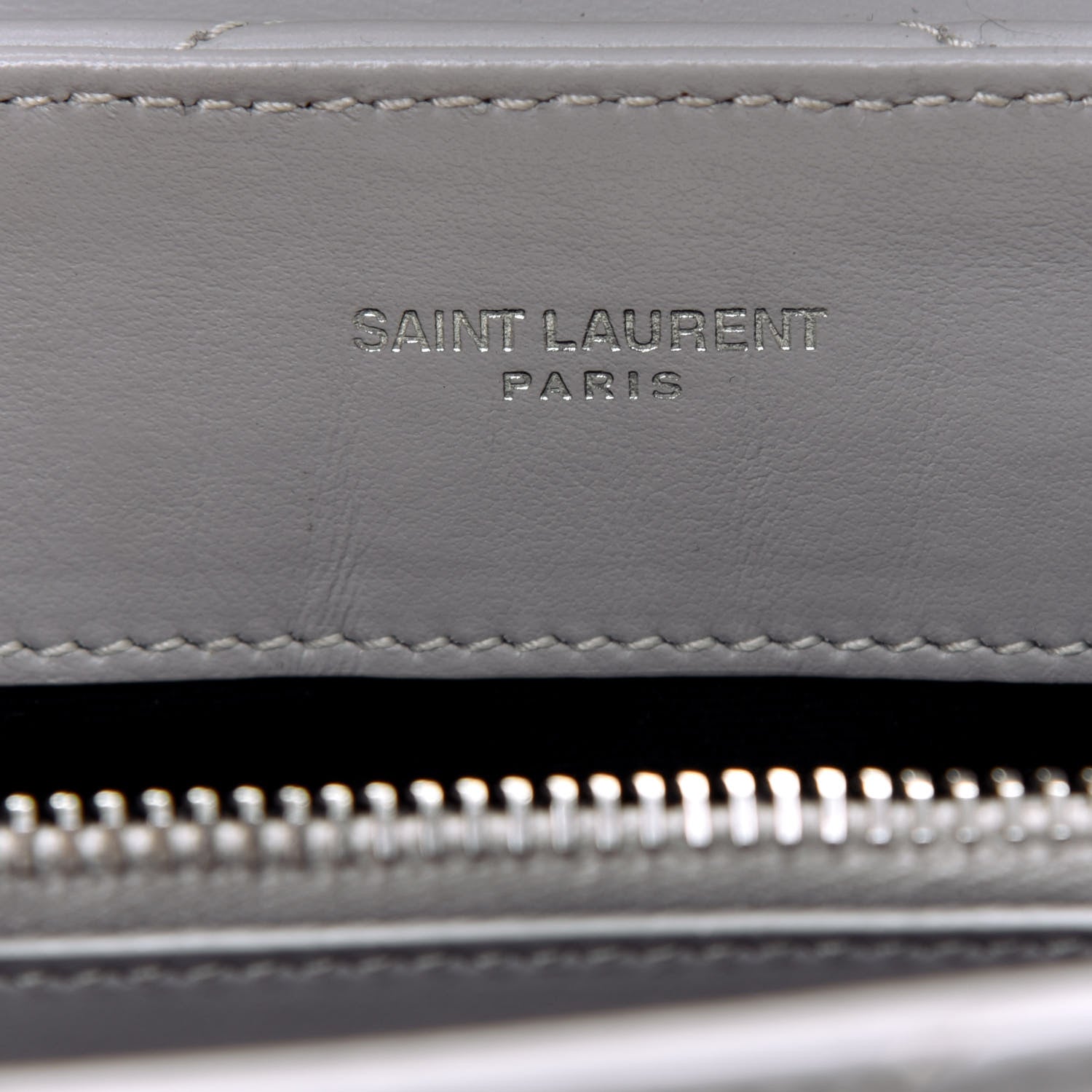 Saint Laurent Calfskin Y Quilted Monogram Small Loulou Chain Satchel Granite 8 of 19