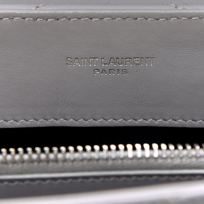 Saint Laurent Calfskin Y Quilted Monogram Small Loulou Chain Satchel Granite 8 of 19