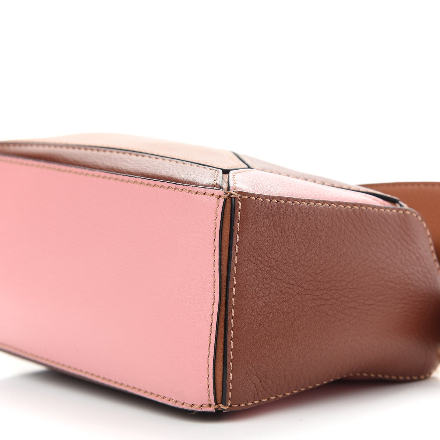 Calfskin Mini Puzzle Bag Tan Medium Pink