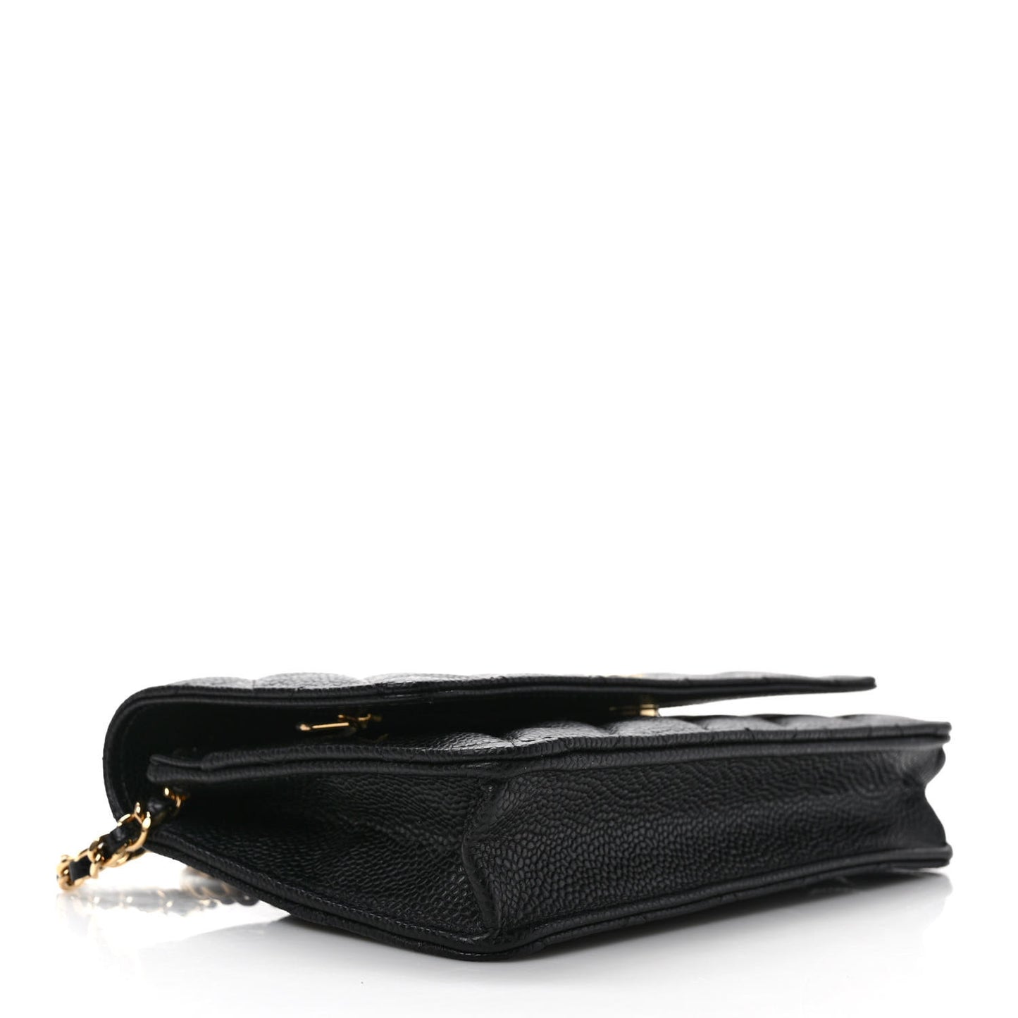 Caviar Quilted Wallet on Chain WOC Black