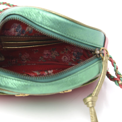 Gucci Laminated Nappa Trapuntata Mini Zumi Dome Shoulder Bag Rosso Jasmine Green Rame 4 of 9