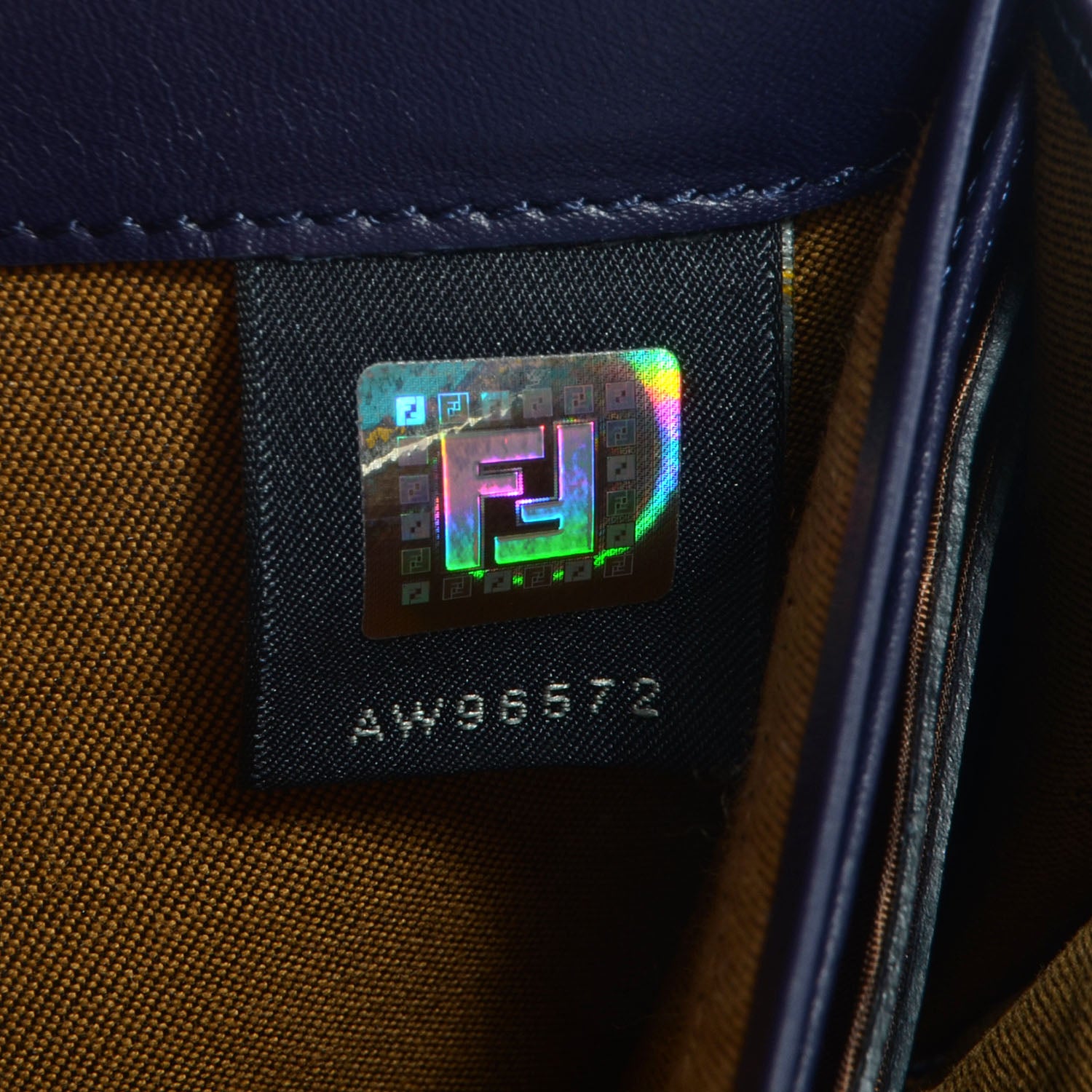 Fendi Patent Zucchino Continental Wallet Navy 10 of 10