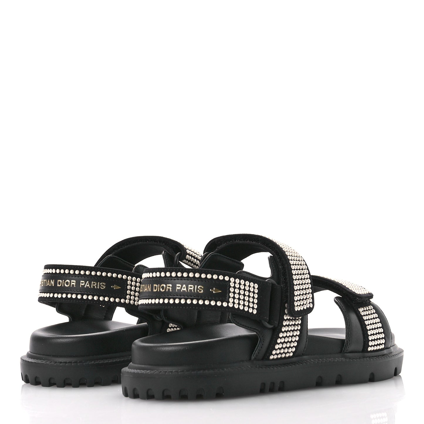 Lambskin Pearl Dioract 10mm Sandals 35 Black