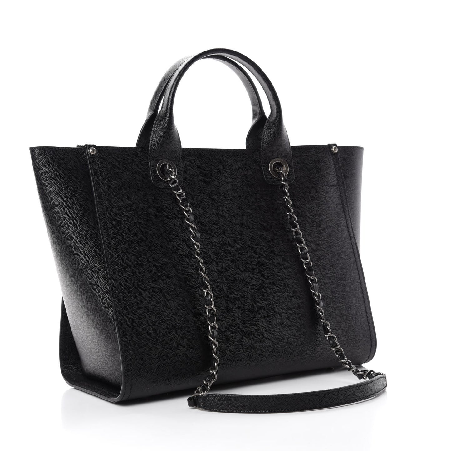 Caviar Small Studded Deauville Tote Black