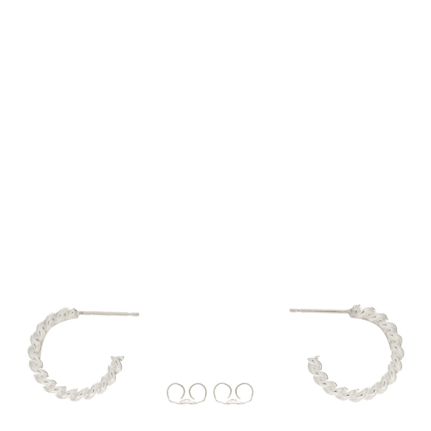Tiffany Sterling Silver Twist Hoop Earrings 3 of 5