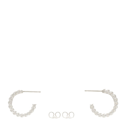 Tiffany Sterling Silver Twist Hoop Earrings 3 of 5