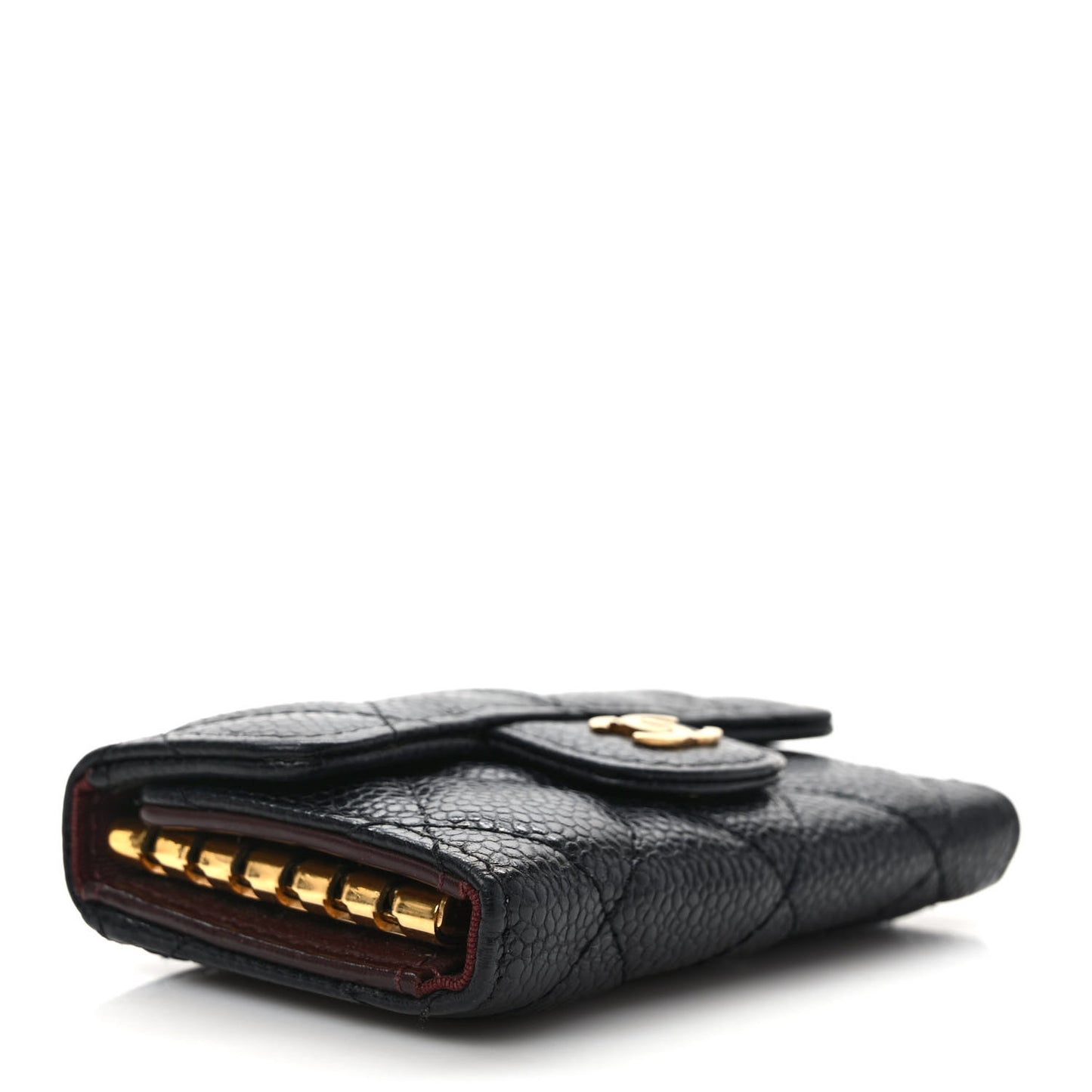 Caviar Quilted 6 Key Holder Black
