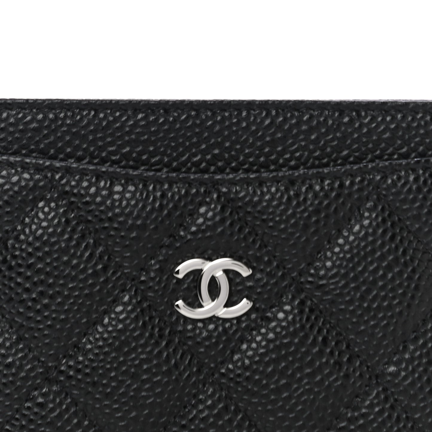Caviar Quilted Card Holder Black