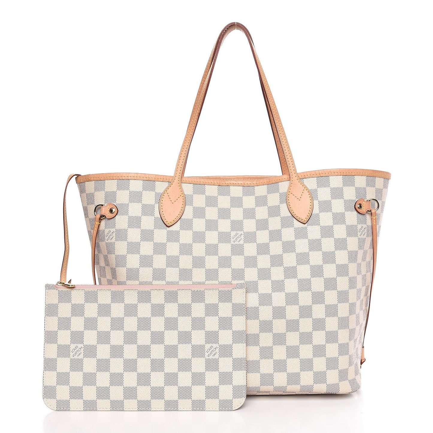 Damier Azur Neo Neverfull MM Rose Ballerine