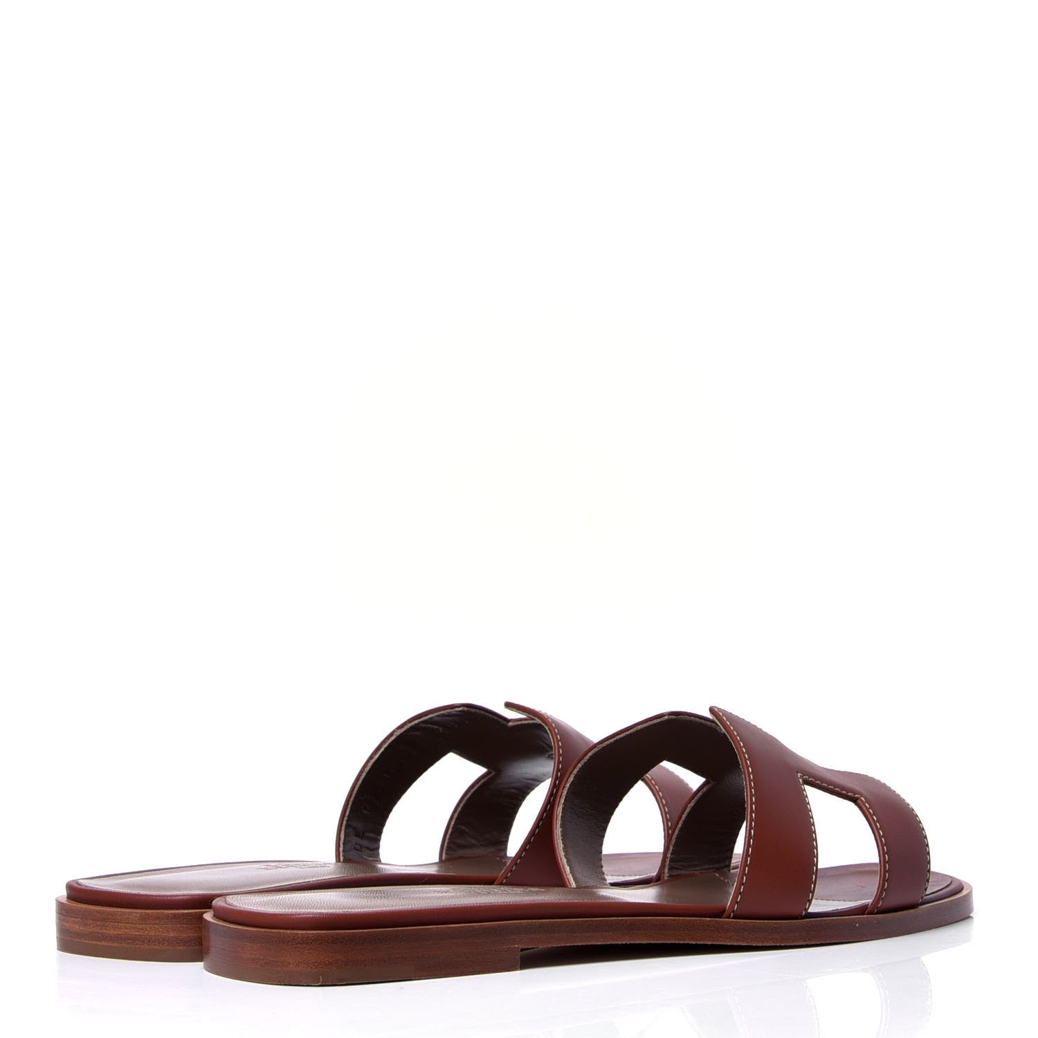 Hermes Box Calfskin Oran Sandals 36.5 Gold 3 of 6
