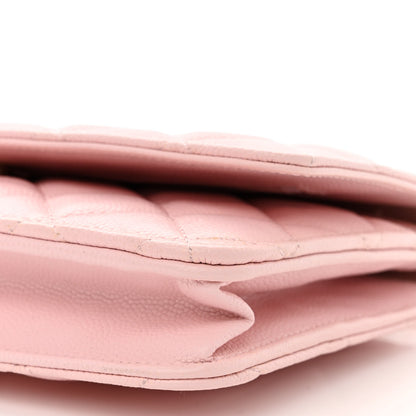 Chanel Caviar Quilted Wallet on Chain WOC Light Pink 11 of 12