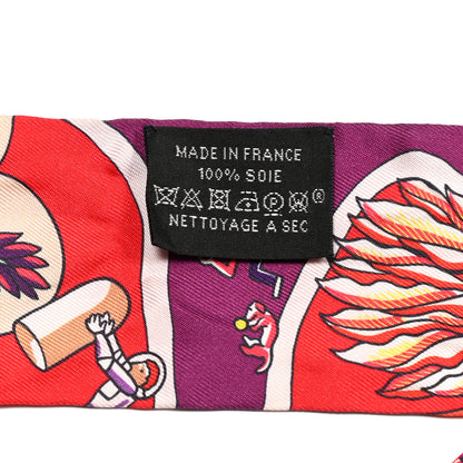 Hermes Silk Exposition Universelle Twilly Rouge Violet Jaune 2 of 4