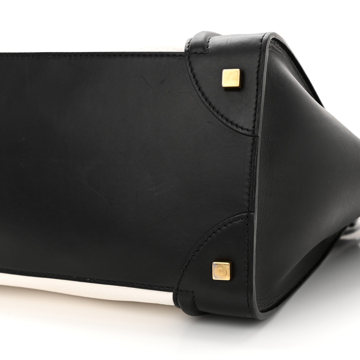 Celine Elephant Calfskin Mini Bi-Color Luggage Black White 9 of 11