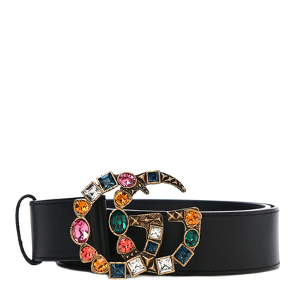 Gucci Calfskin Crystal Double G 40mm Belt 90 36 Black Multicolor 1 of 10