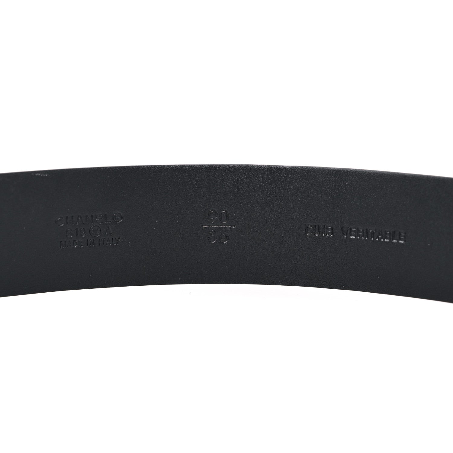 Chanel Lizard Embossed Calfskin Gripoix Poured Glass Along The Nile CC Belt 90 36 Black 3 of 4