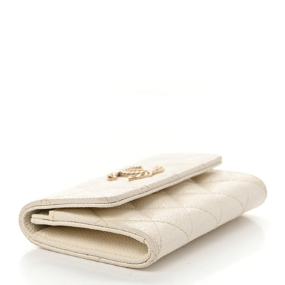 Chanel Caviar Quilted Chain CC Flap Card Holder White 4 of 9