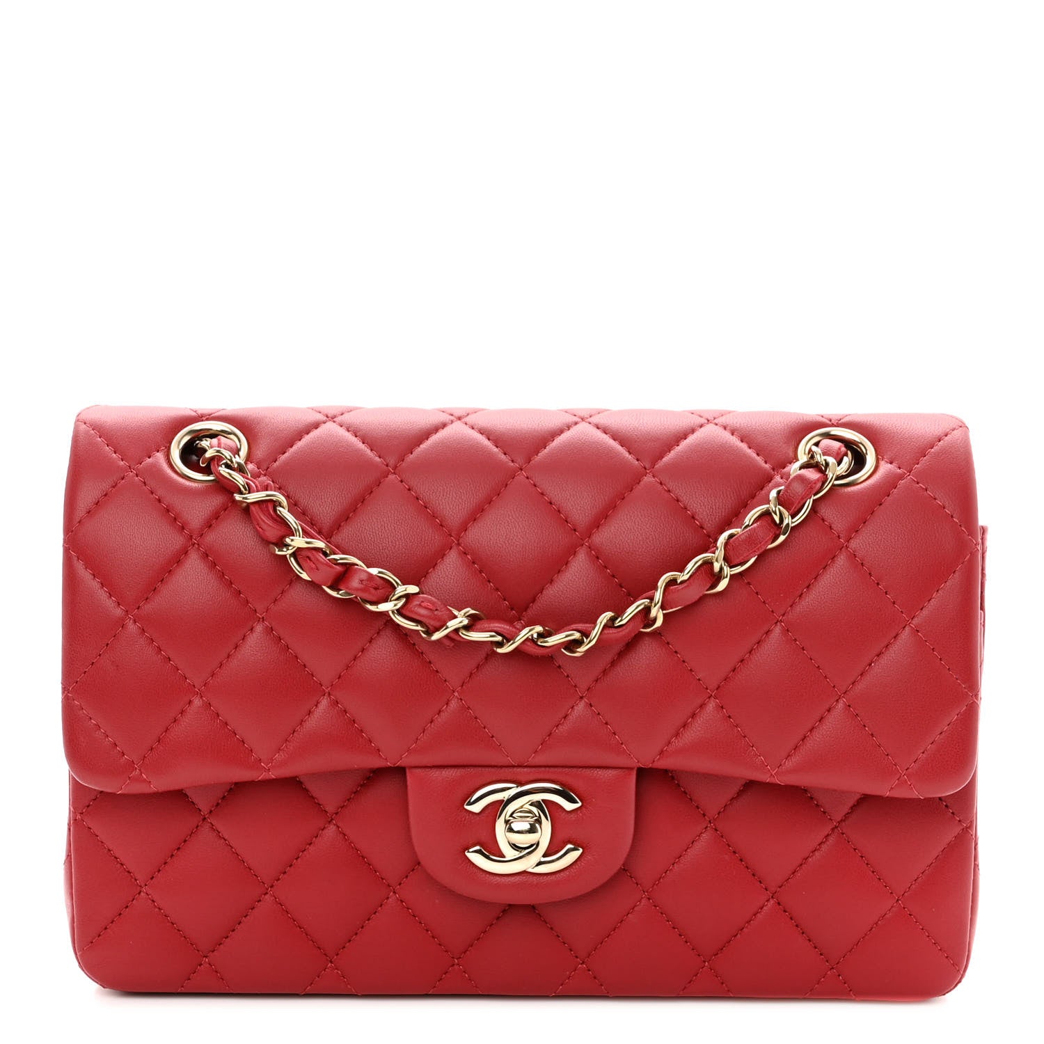 Chanel Lambskin Quilted Small Double Flap Red 1 of 10