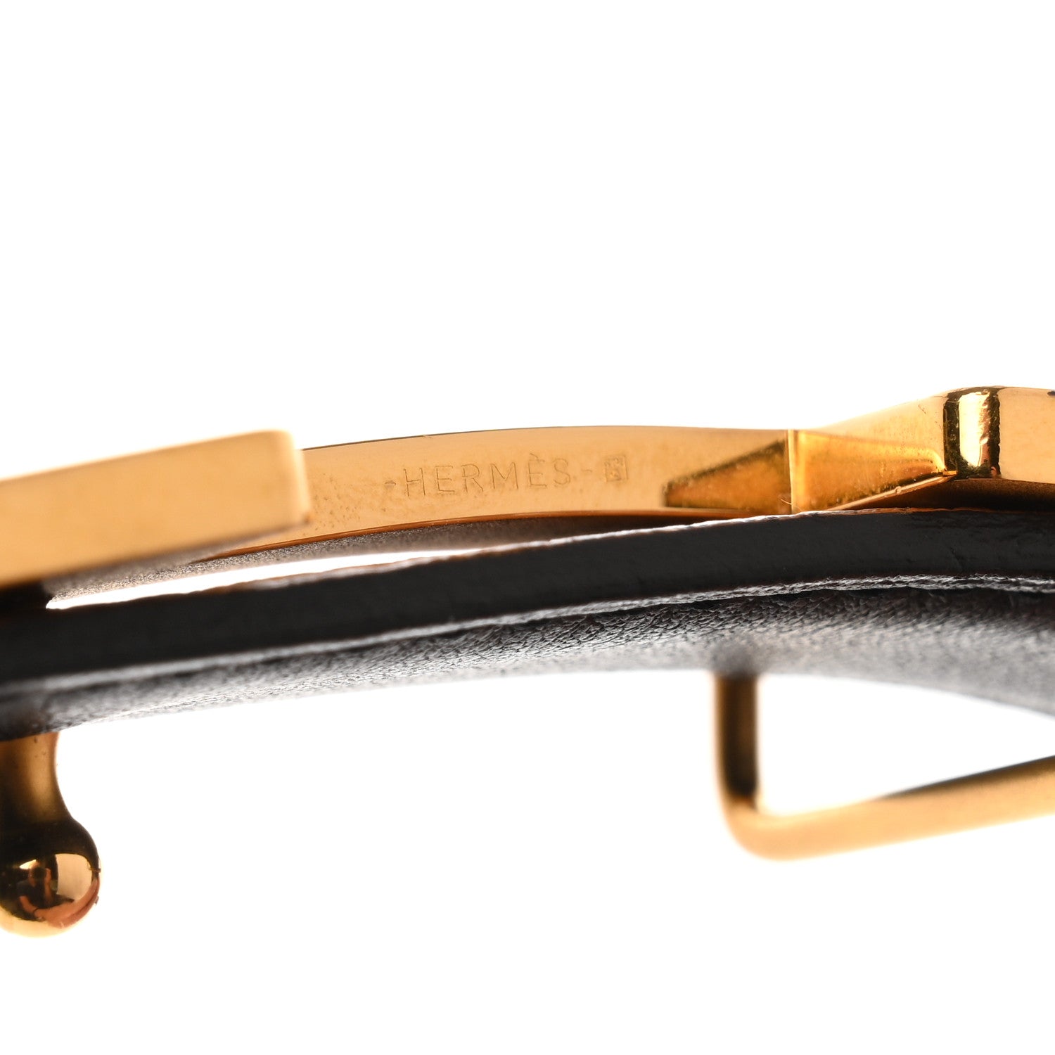 Hermes Box Togo 32mm H Belt 80 Black Gold 4 of 9