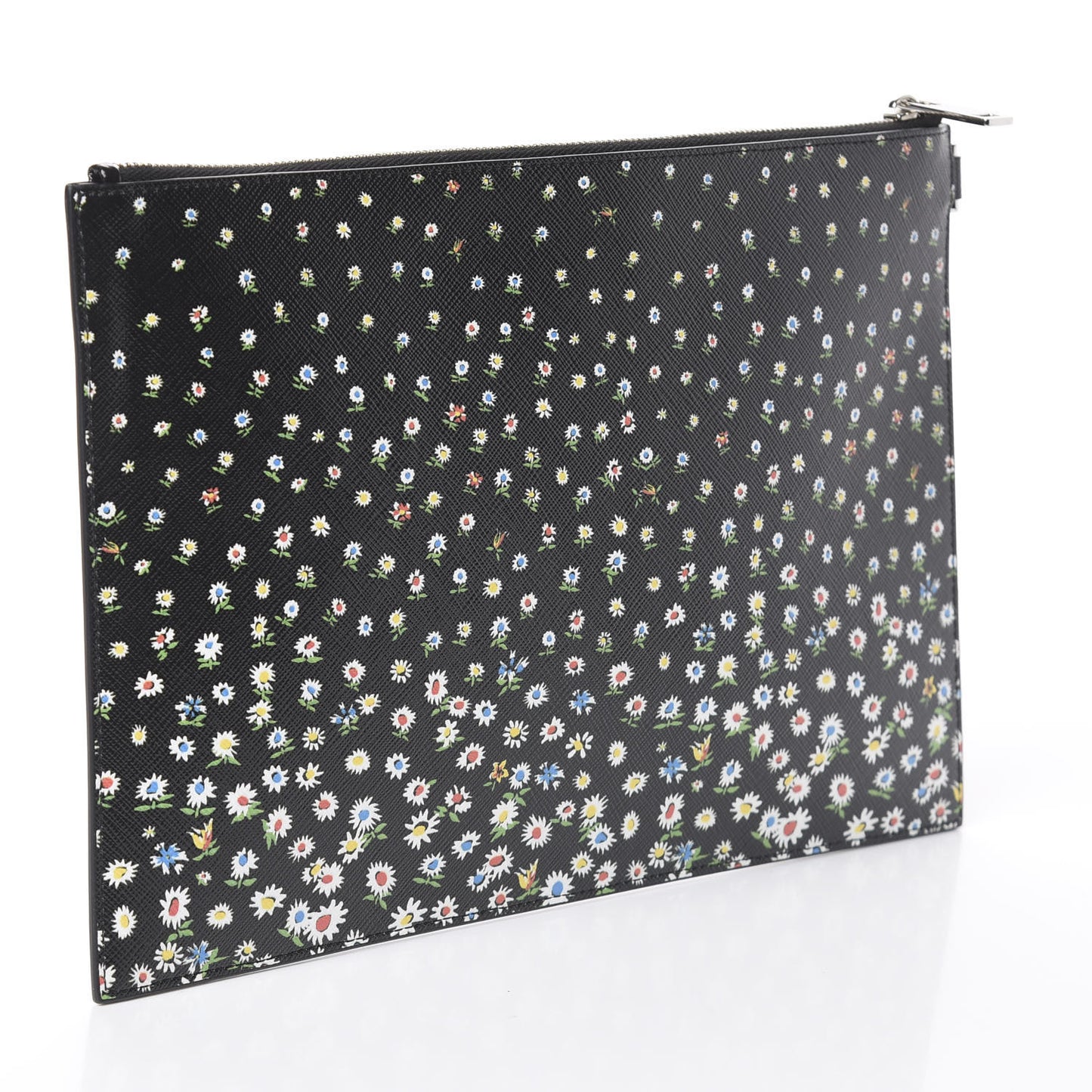 Coated Canvas Iconic Ditsy Print Zip Pouch Black