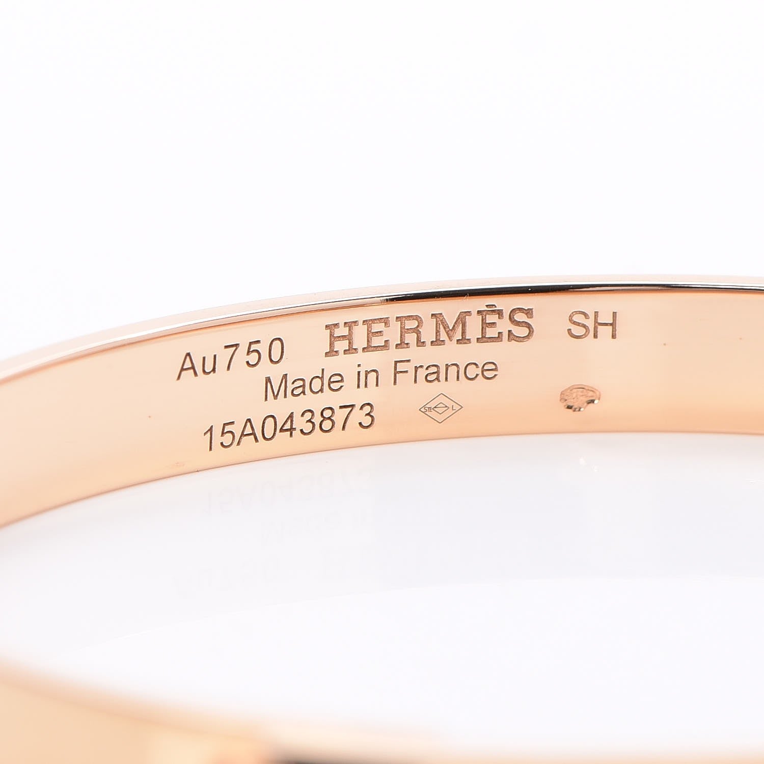 Hermes 18K Rose Gold PM Collier De Chien Bracelet SH 4 of 6