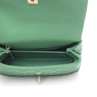 Chanel Caviar Quilted Mini Coco Handle Flap Green 5 of 11