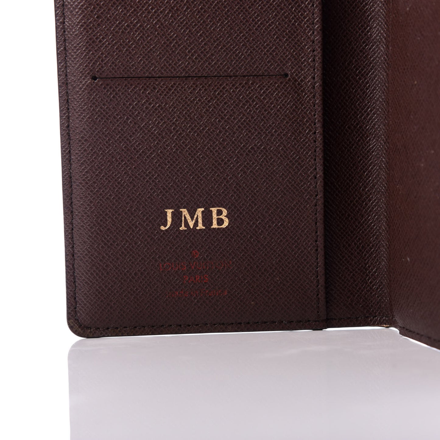 Damier Ebene Checkbook Holder Case Wallet