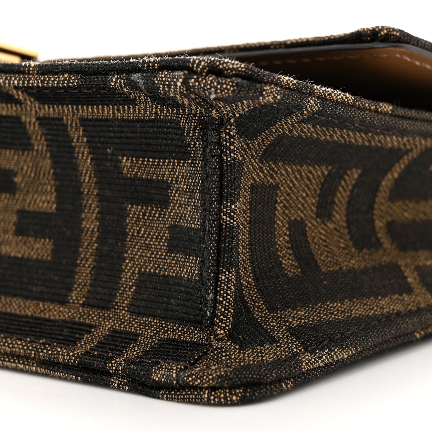 Fendi Fabric Jacquard FF 1974 Wallet On Chain Tobacco Moro 9 of 10