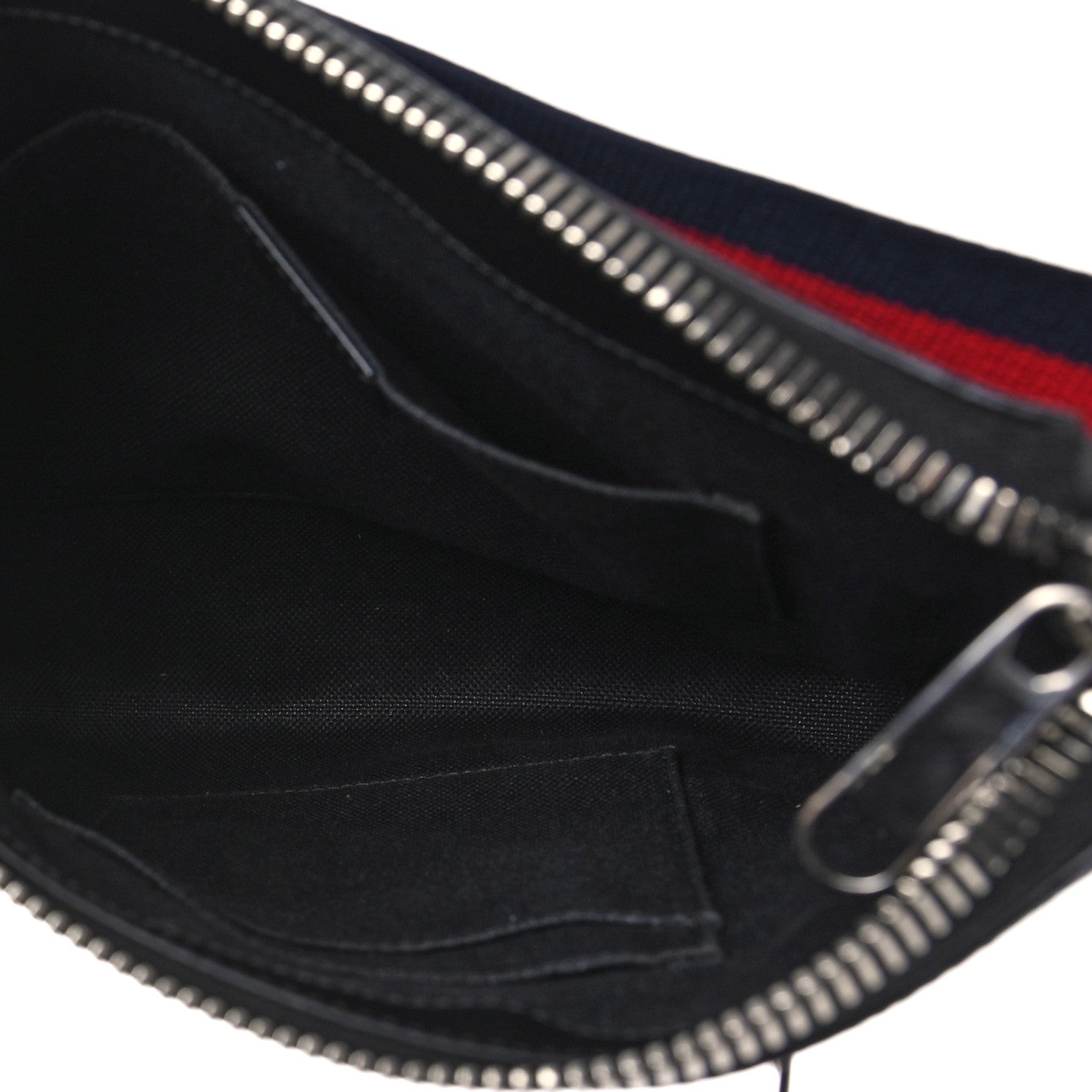 Gucci GG Supreme Monogram Web Small Flat Messenger Bag Black Grey 5 of 12
