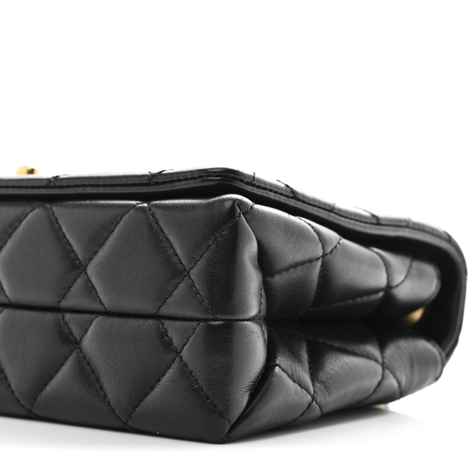 Chanel Shiny Lambskin Quilted Enamel CC Small Flap Black 10 of 11