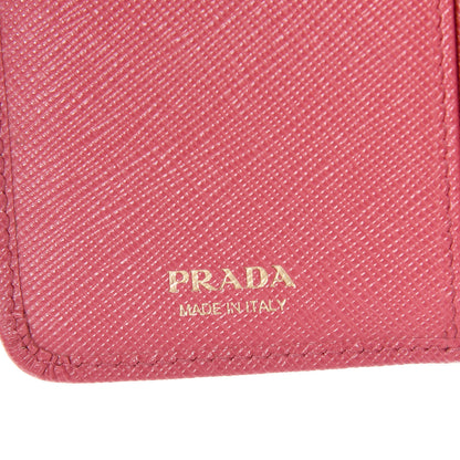 Prada Saffiano Compact Wallet Peonia 6 of 6
