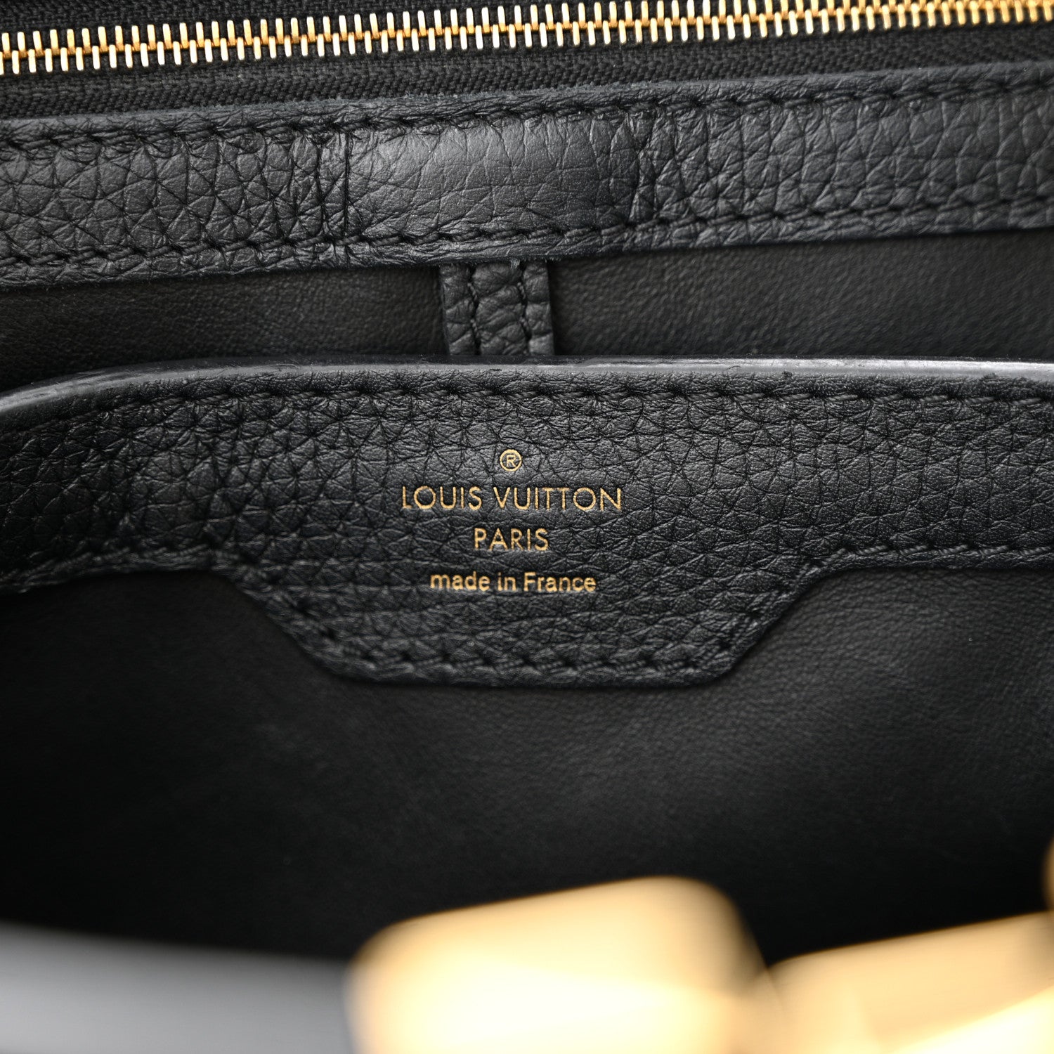 Louis Vuitton LOUIS VUITTON Taurillon Studded Sol Capucines PM Black 6 of 12