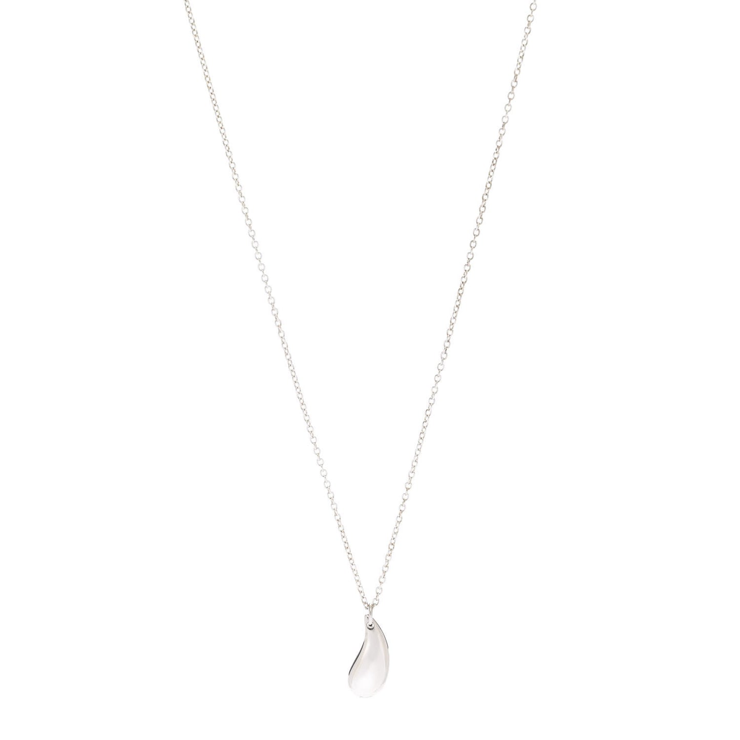 Sterling Silver 12mm Elsa Peretti Tear Drop Pendant Necklace