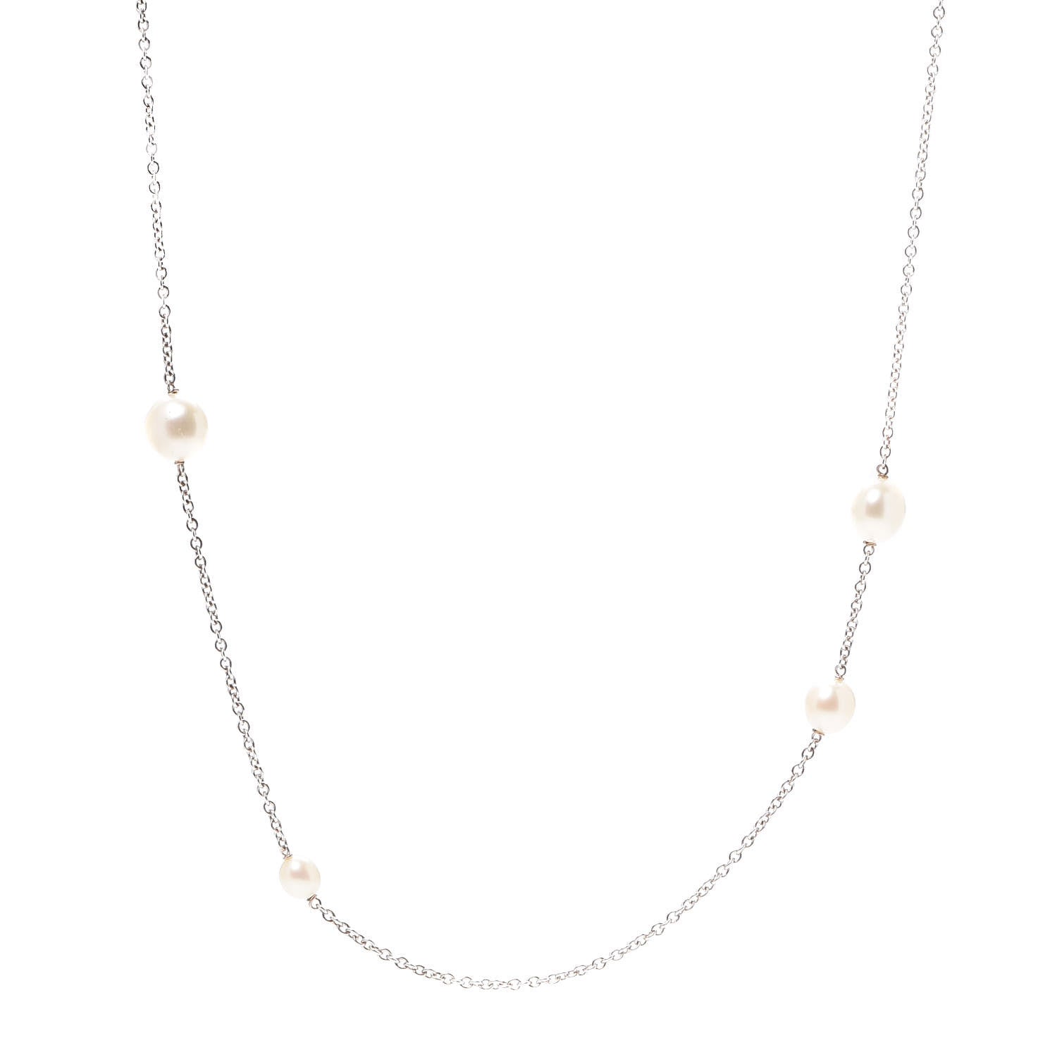 Tiffany Sterling Silver Elsa Peretti Pearls by the Yard Sprinkle Necklace 1 of 6