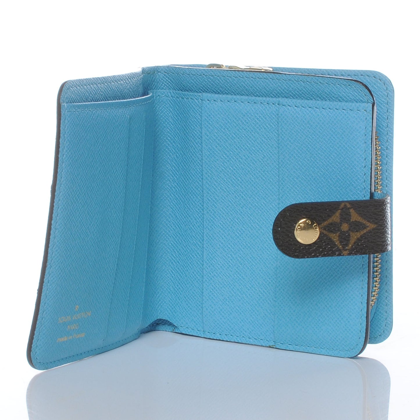 Monogram Groom Compact Zip Wallet Blue