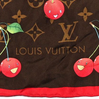 Louis Vuitton Silk Monogram Cerises Scarf 2 of 4