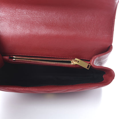 Saint Laurent Sheepskin Matelasse Chevron Monogram Medium College Bag Rouge 5 of 13