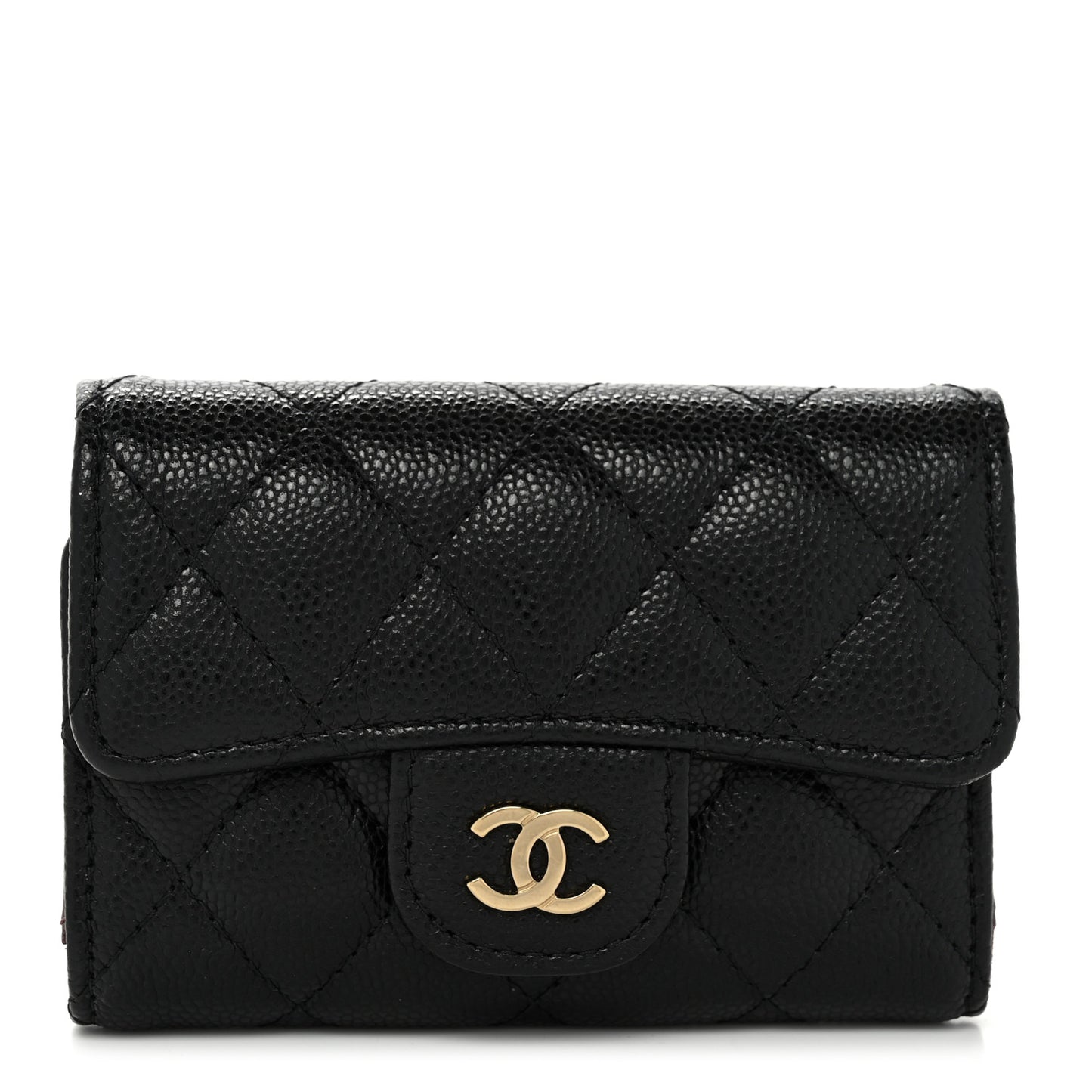 Caviar Quilted Classic 4 Key Holder Wallet Black