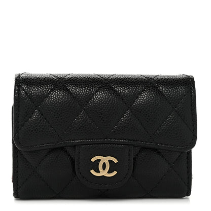 Chanel Caviar Quilted Classic 4 Key Holder Wallet Black 1 of 10