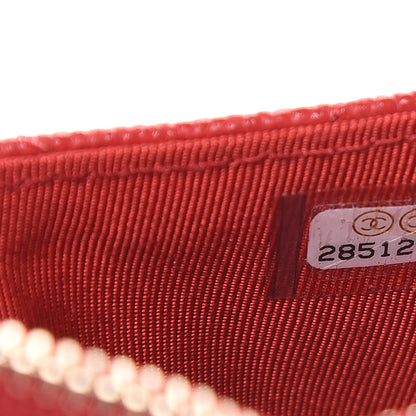 Chanel Caviar Quilted CC Zip Card Holder Red 7 of 8