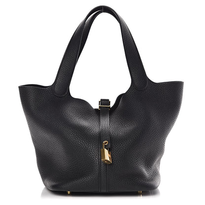 Hermes Taurillon Clemence Picotin Lock 22 MM Black 1 of 10