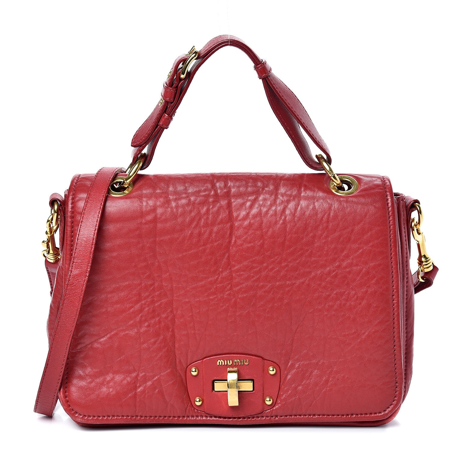 Miu Miu Nappa Padded Shoulder Bag Rubino 1 of 20