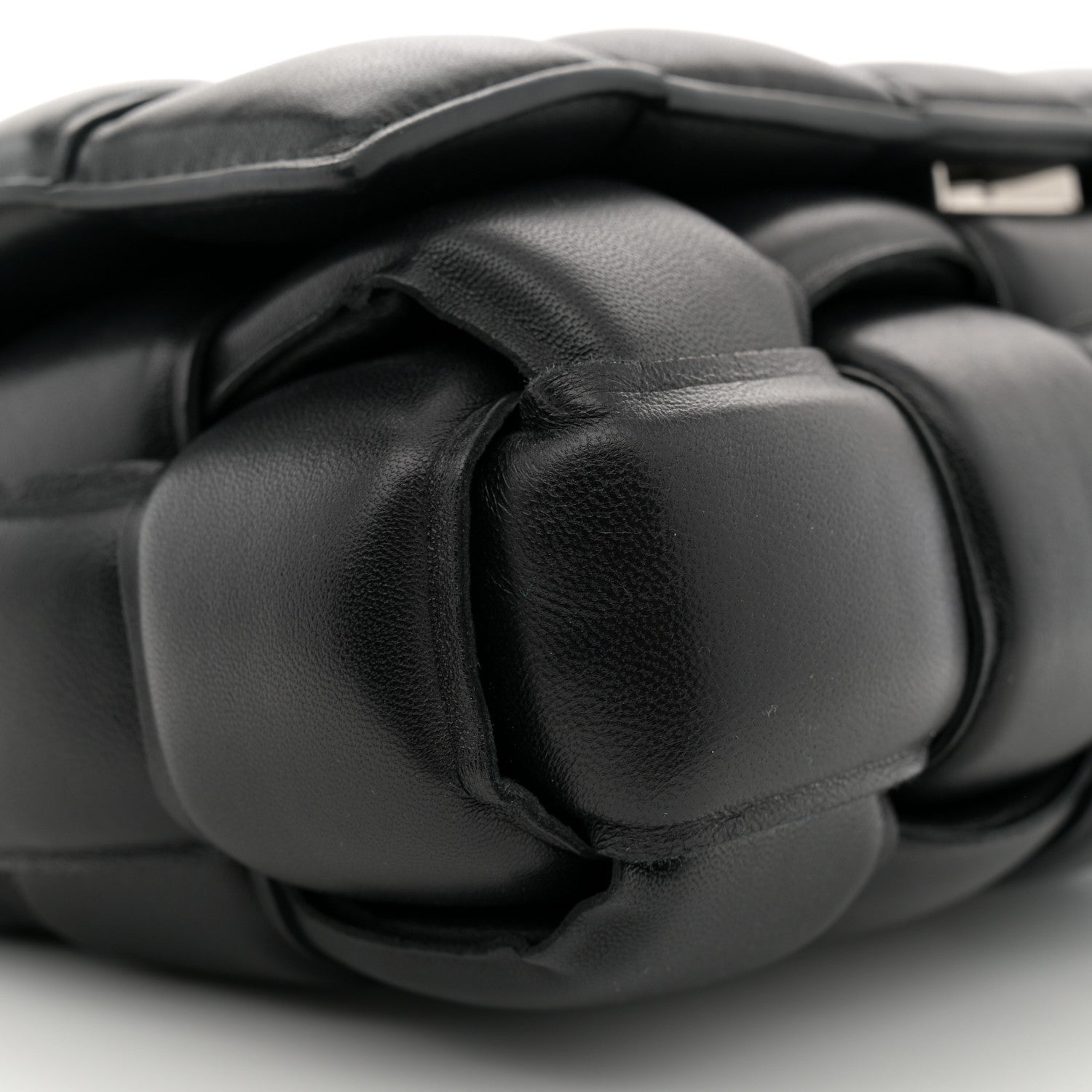 Bottega Veneta Lambskin Maxi Intreccio Padded Chain Cassette Crossbody Bag Black 9 of 11
