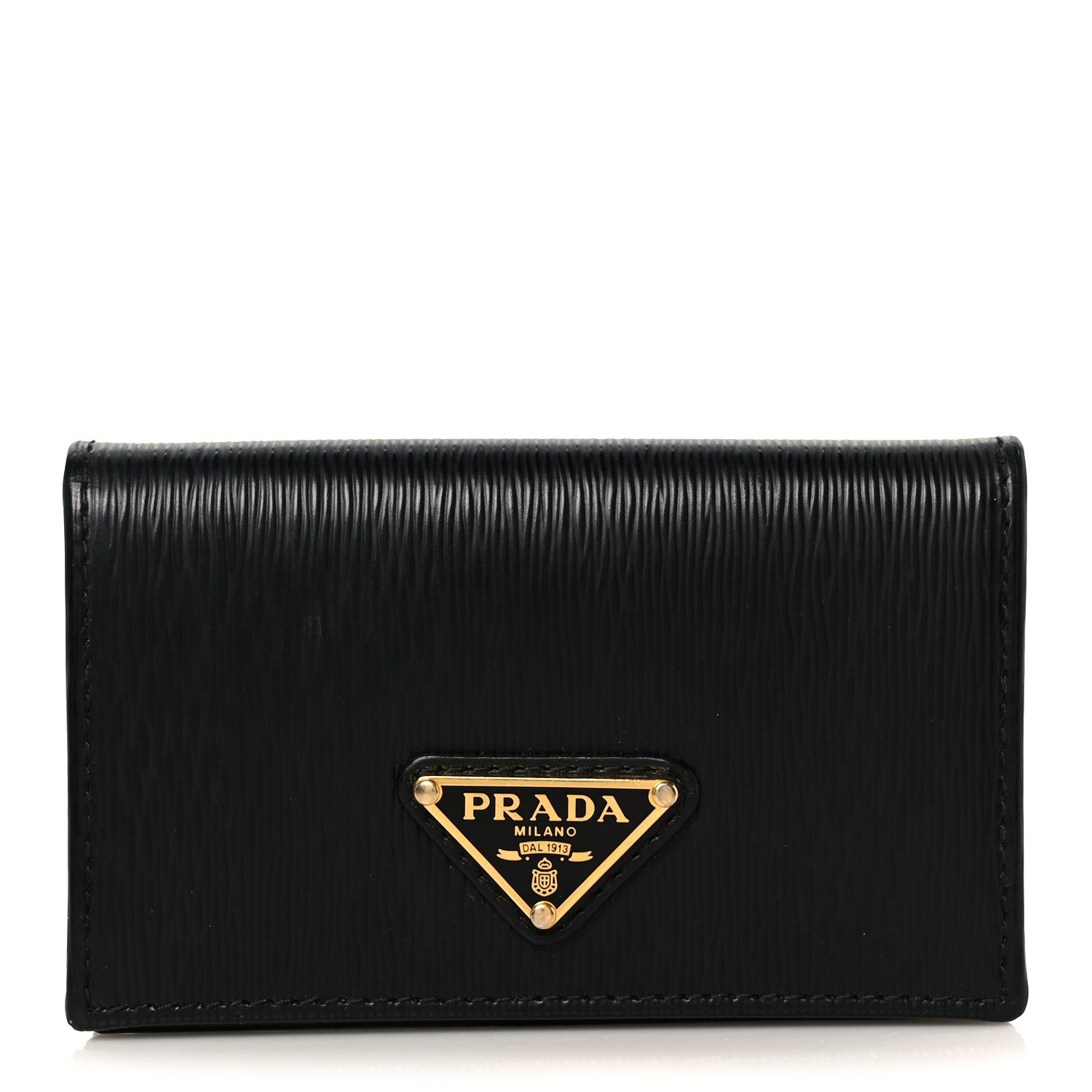 Prada Vitello Move Triangle Logo Card Holder Black 1 of 8