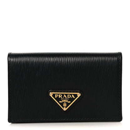 Prada Vitello Move Triangle Logo Card Holder Black 1 of 8