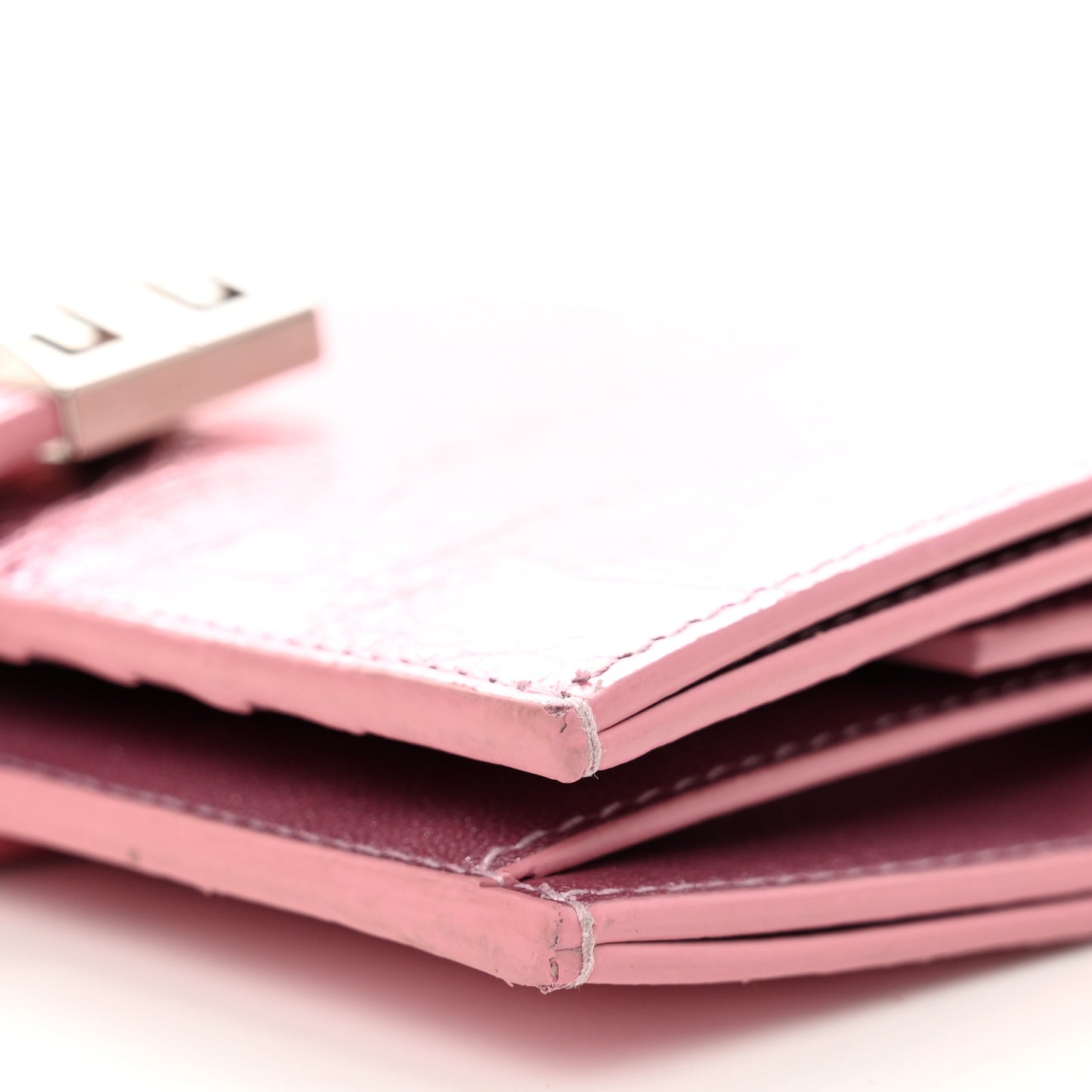 Laminated Calfskin 4G Wallet Pink