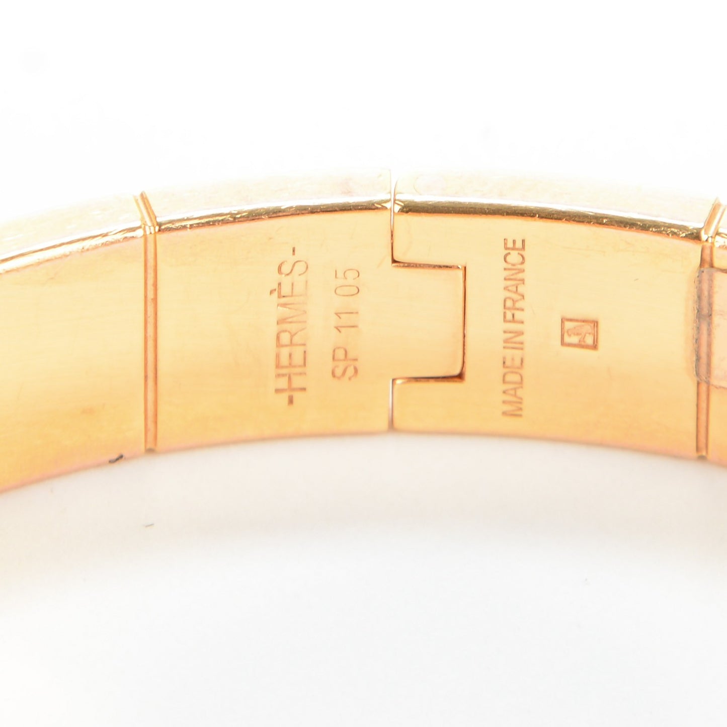 Enamel Charniere Uni Narrow Hinged Bracelet S White