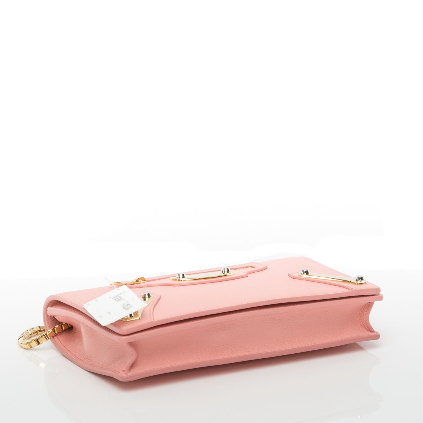 Veau Amp Plate Gold Chain Wallet Rose